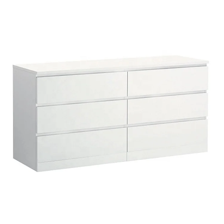 Amazon hot sale white color 6 drawer dresser drawer organizer
