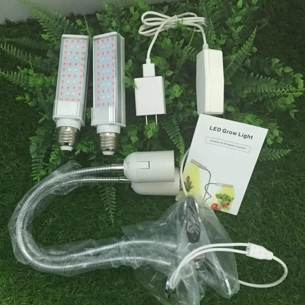 Светодиодная лампа полного спектра для выращивания растений, лампа для гидропонных систем с двойной головкой для садоводства, комнатных растений, 2019