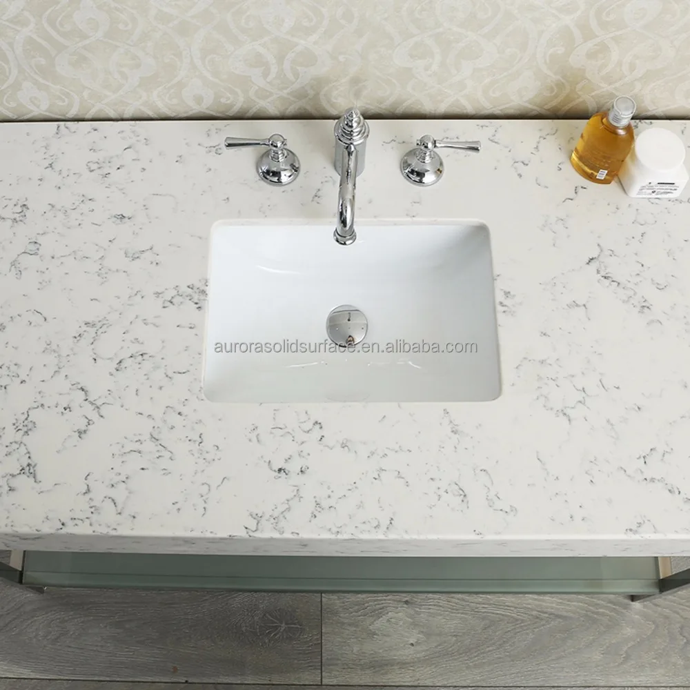 Quartz Bathroom Vanity With Rectangular Sink/Cut-To-Size Quartz Countertop Vanity Tops