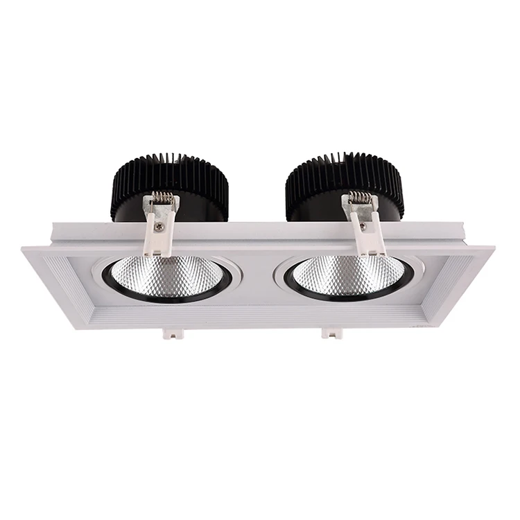 High lumen 2x13w 2x18w 2x26w 18w 26w double head recessed plc downlight 7 8 9 inch square shape retrofit led grille downlight