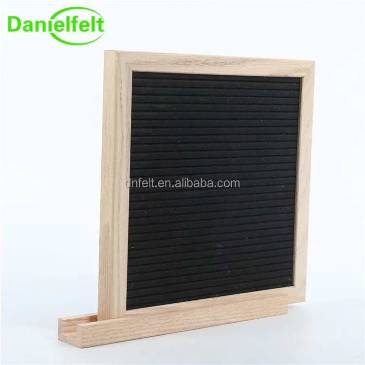 
China Supplier oak frame changeable magnetic black felt letter display board with custom stands letters 