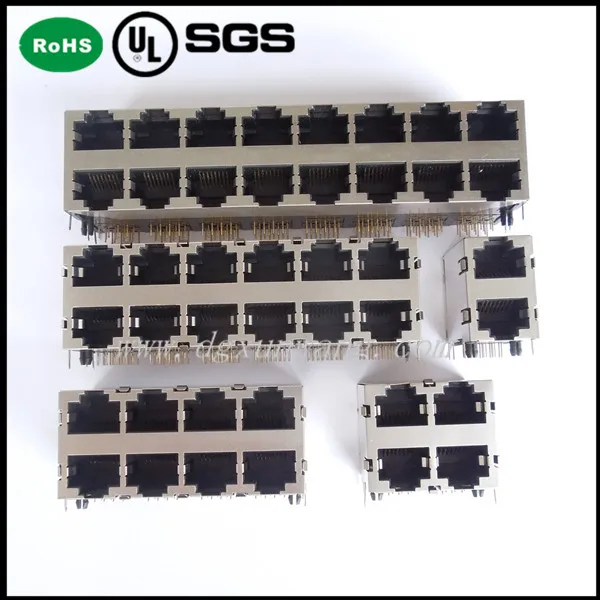 2X8 несколько портов rj45 сетевой разъем 8pin экранированный без светодиодов