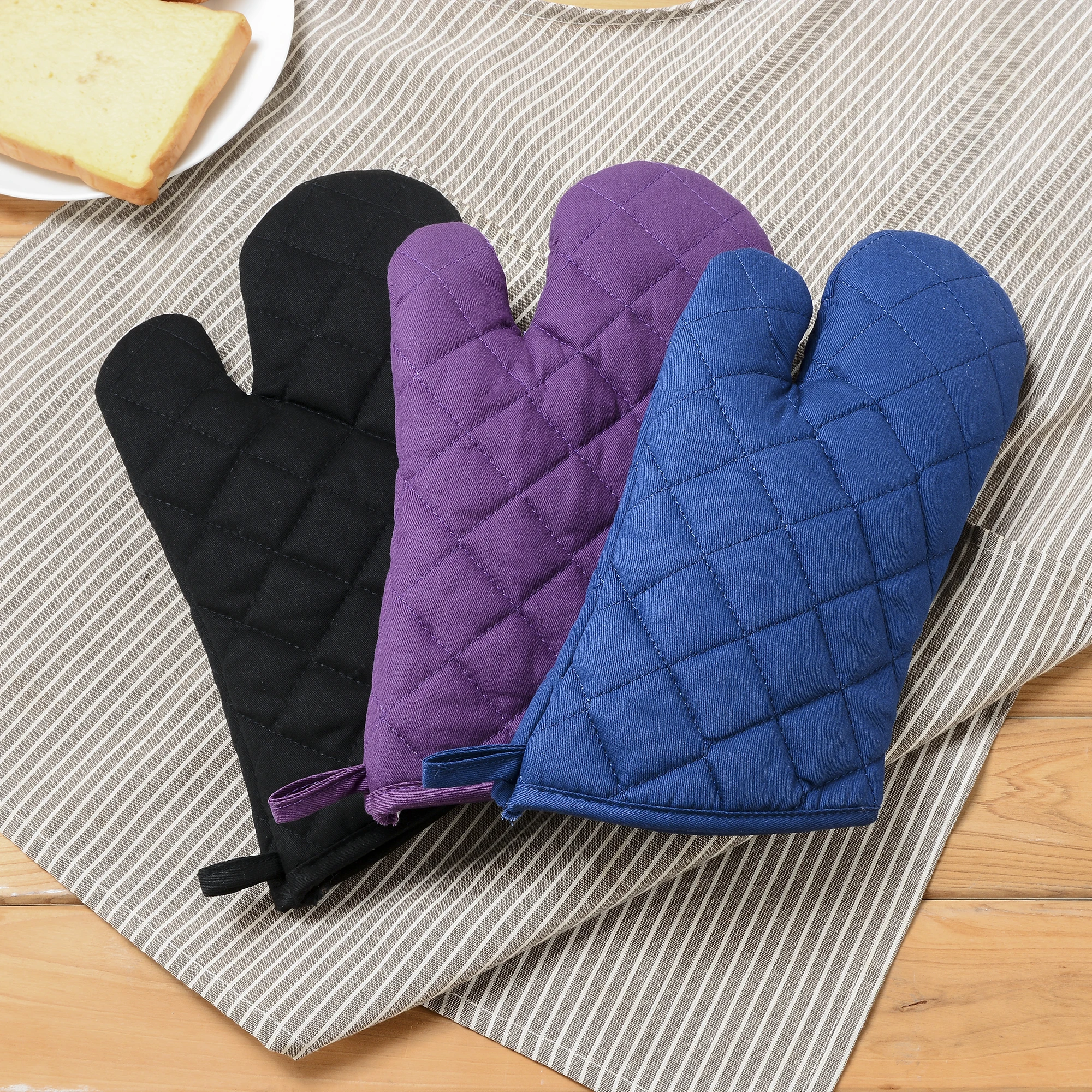 
Oeleky Heat resistant cotton oven gloves grill mitts 