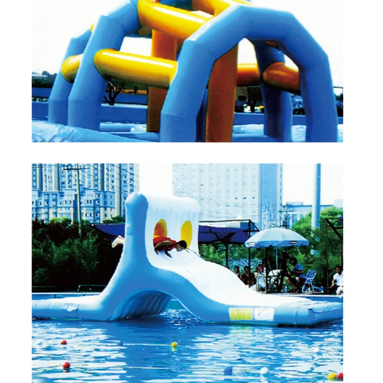 Smooth PVC floating aqua swimming pool adventure playground kids obstacle large inflatable water park