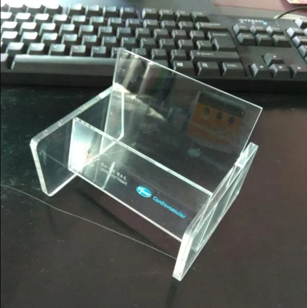 Factory custom acrylic name business gift card holder display stand