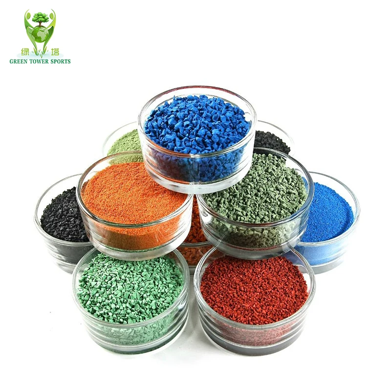 Environmental multi-color epdm granules rubber flooring for running track
