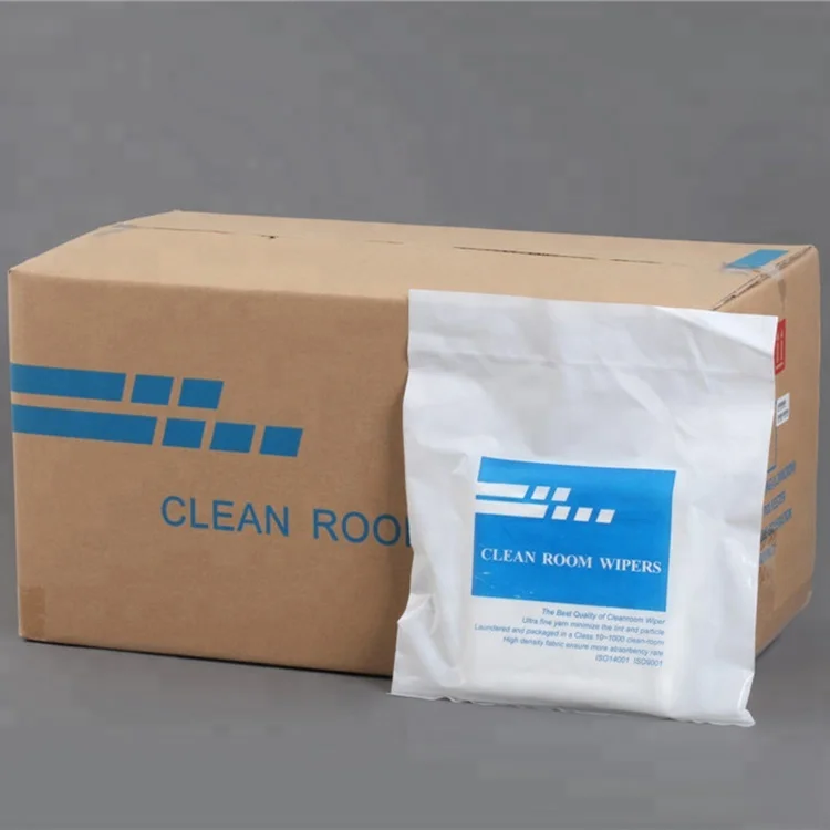
1000 Class 6x6 inch 180gsm 9095 Lint Free Industrial Clean Cleanroom Wiper Microfiber Wipe Cloth 