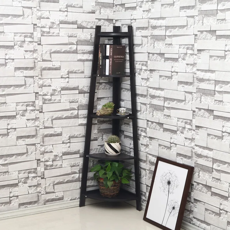 Индивидуальная демонстрационная стойка для мебели, 5 деревянных полок, винтажная угловая полка, полка с отделкой для дома или офиса