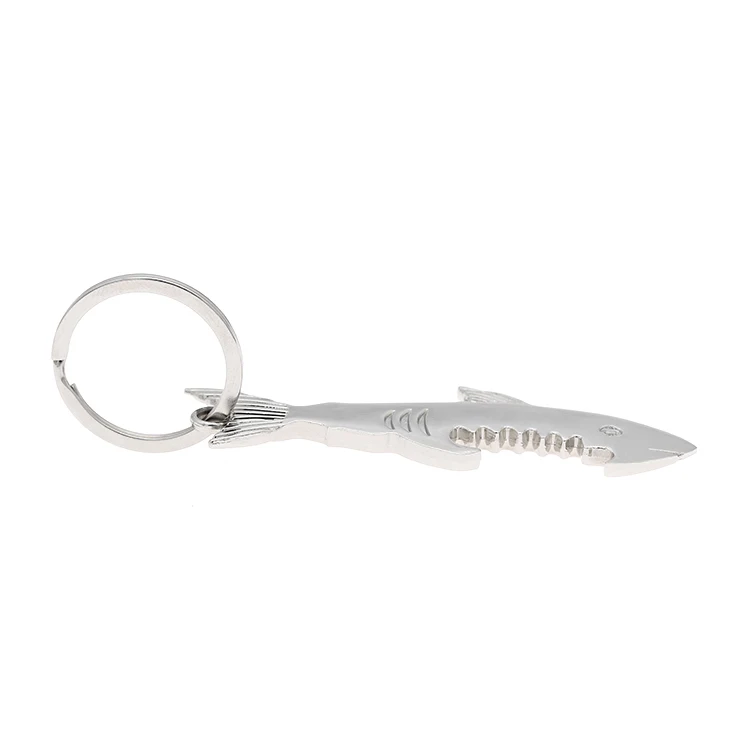 customized silver shark bottle opener with logo