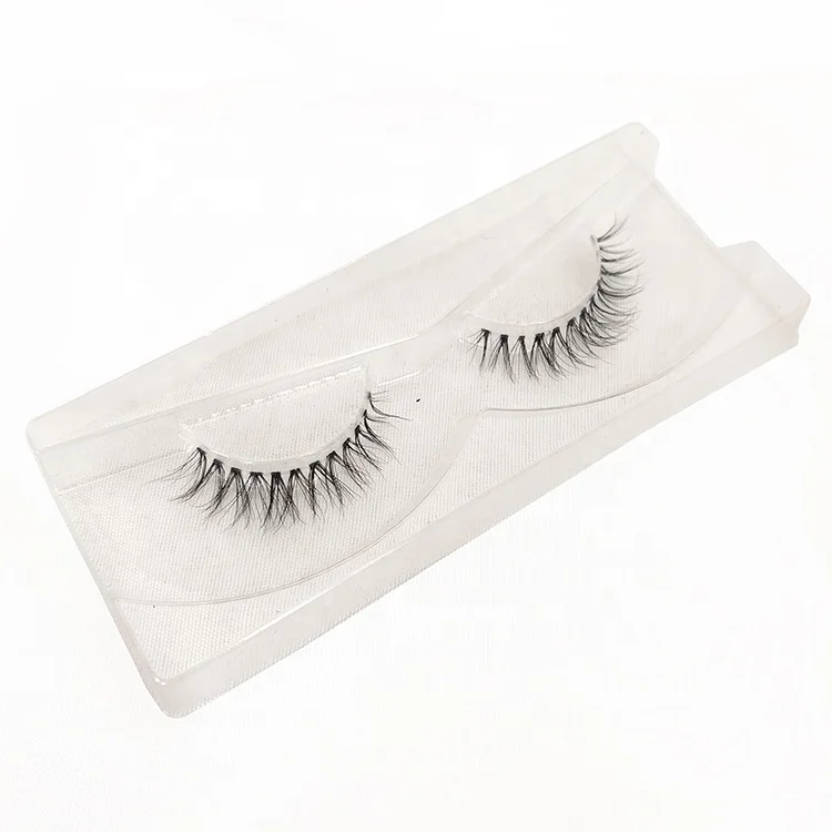 faux 3d mink lash clear stalk wholesale private label full strip short fur mink eyelashes natural look under eye lash