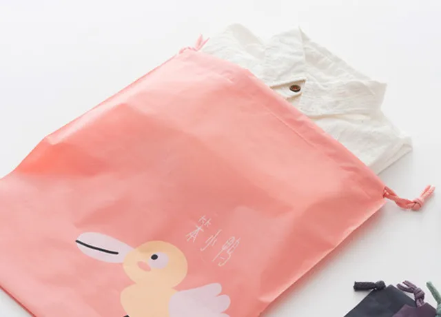 Cute design polyester cloth shoe traveling drawstring bag