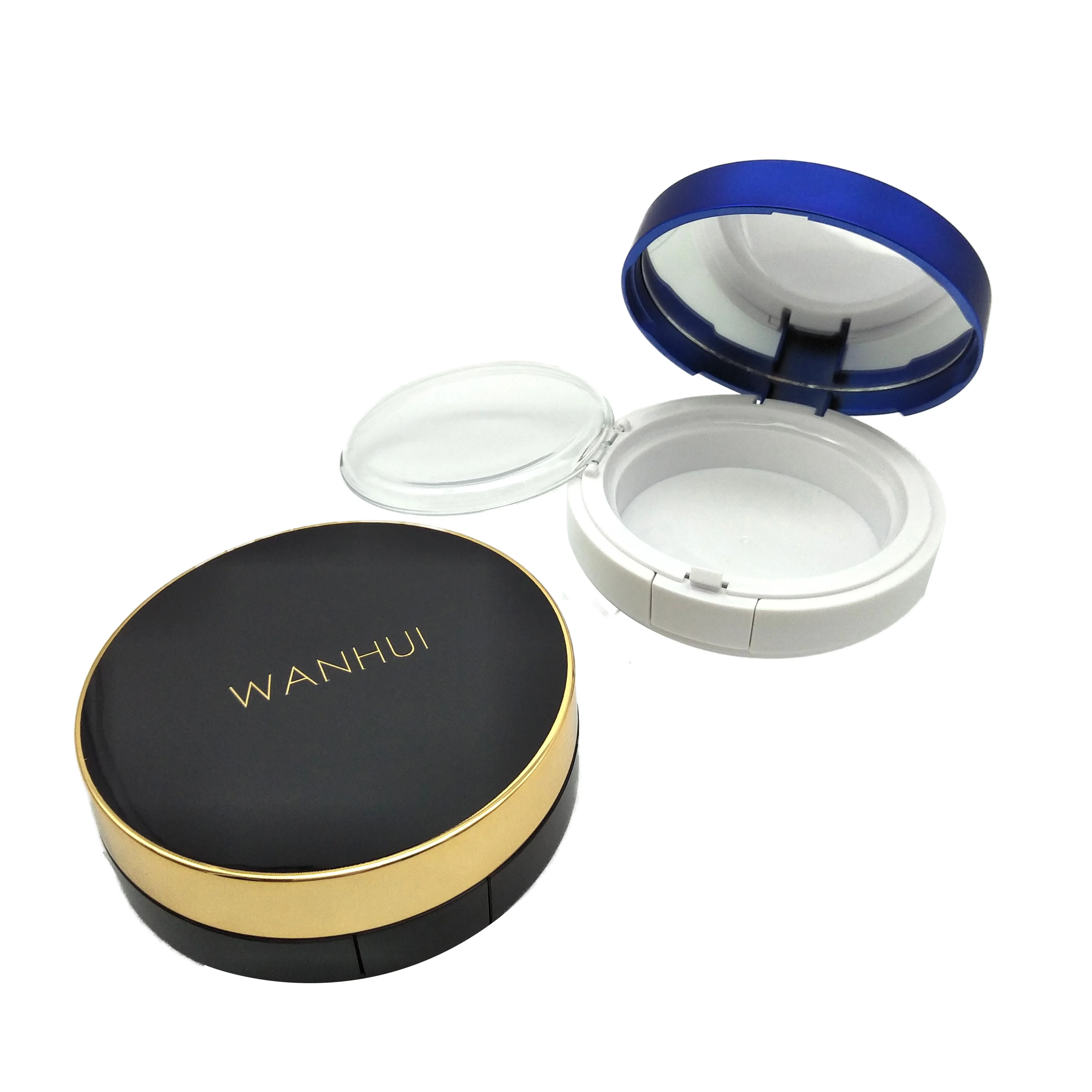 
High Quality Round Empty Compact Powder Container Pressed Powder Case Plastic Personal Care UV Coating Accept Aseptic 