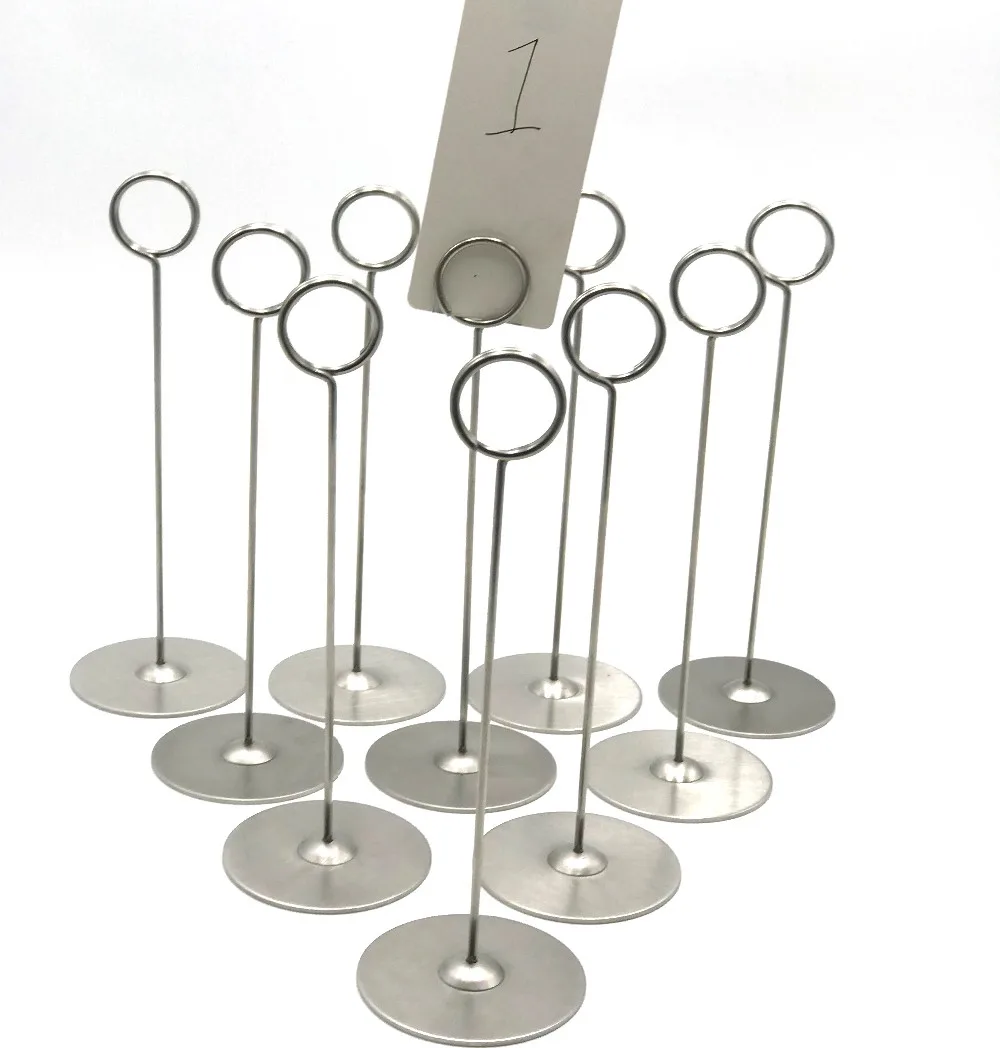 Best quality stainless steel metal wedding restaurant gold table number card holder