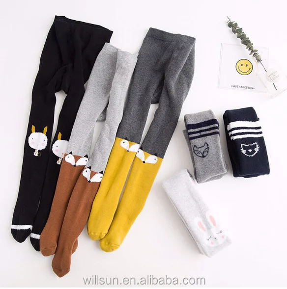 
Wholesale British pure colour cotton knitting soft skin kids tights dispensing cute cartoon star & love pattern baby pantyhose 