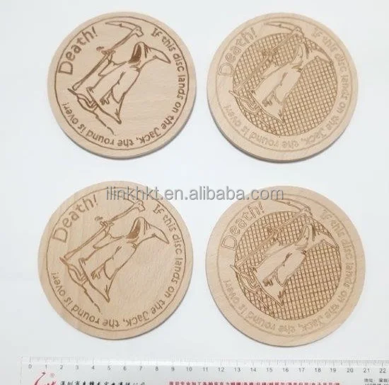 Custom logo Wooden coin