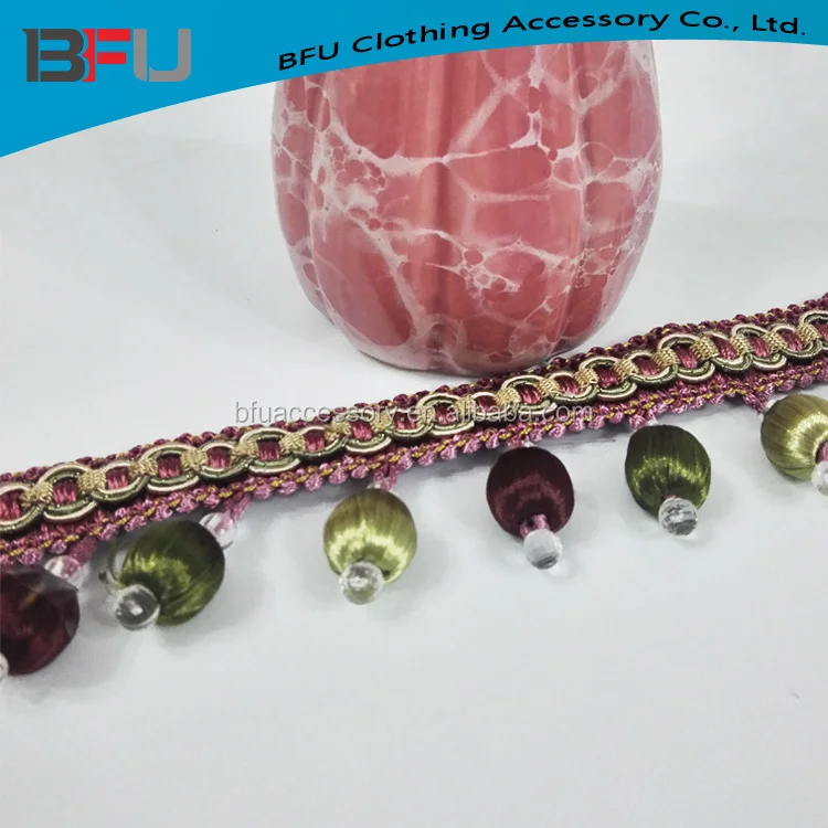 ball fringe for curtain wholesale in stock ball fringe trim