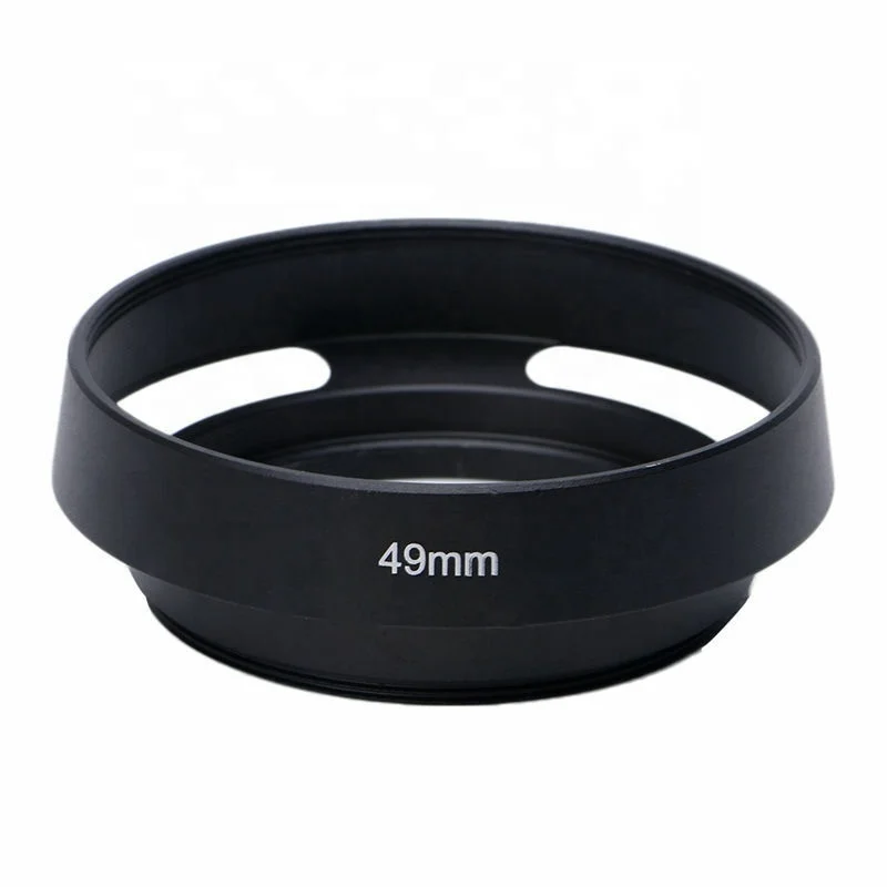 
49mm Black Metal Hollow Out Lens Hoods For Camera 