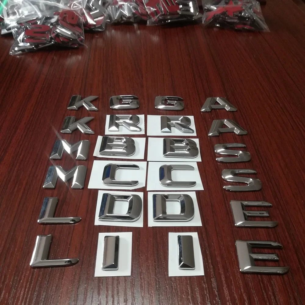 Old style letters car stickers and letter car badges and letter car emblem