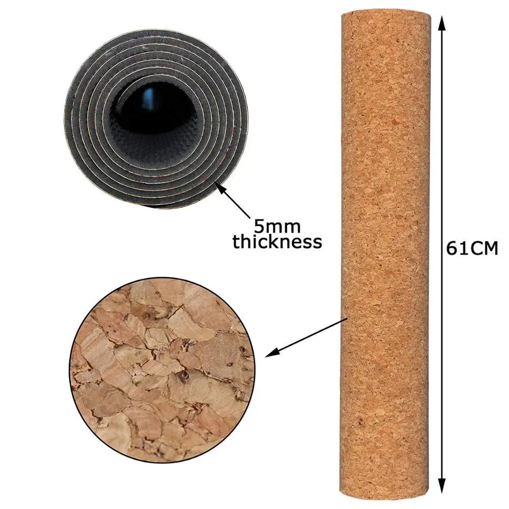 Высококачественный круглый пробковый коврик для йоги из натурального каучука