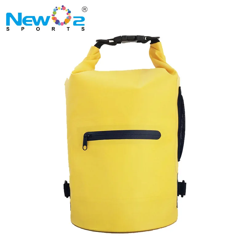 New Design Zipper Pocket Roll Top Custom Logo 100%  Waterproof 2L 5L 10L Dry Bag for Camping Fishing Swimming