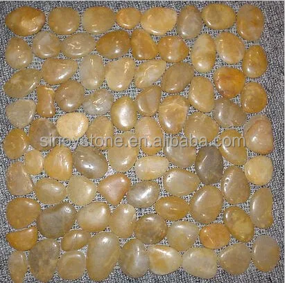 river pebble tiles landscaping natural glowing stone