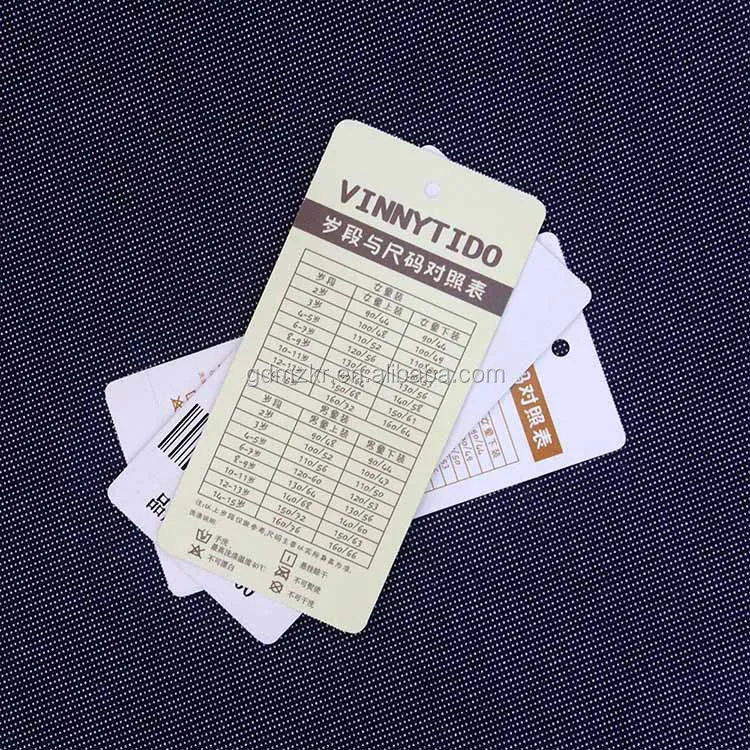 Luxury customized clothing hang tag paper cardboard hang tag for garments