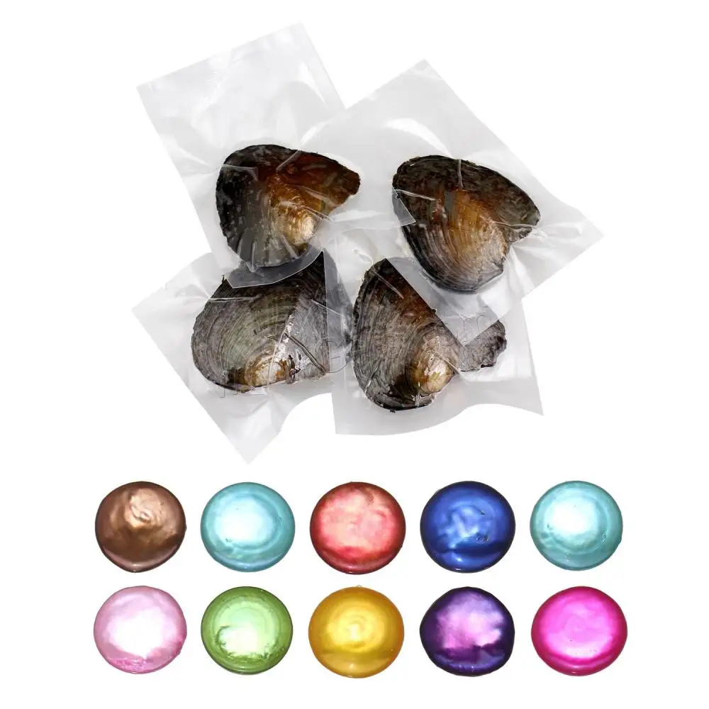 hot selling high quality freshwater cultured love wish pearl oysters with colored pearls 10-11mm