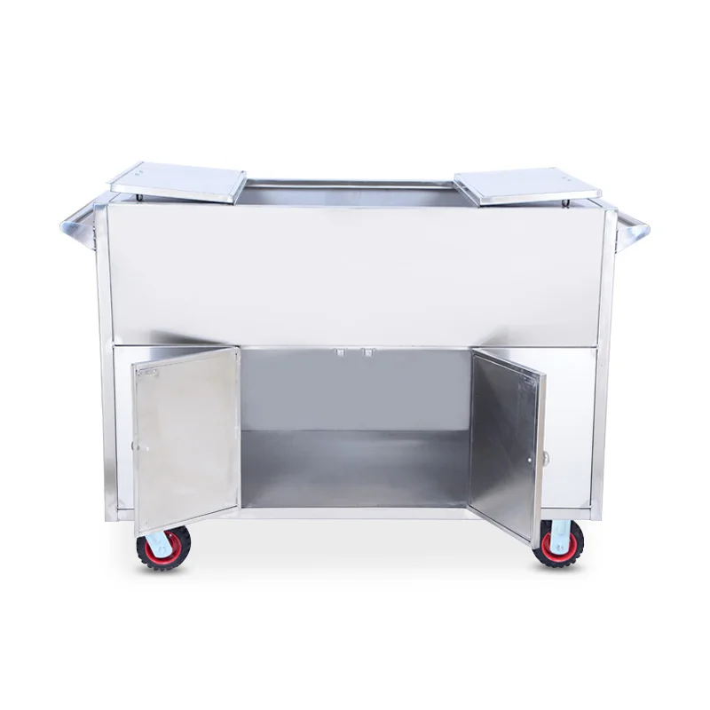 Медицинская корзина для сервировки пищевых продуктов из нержавеющей стали с роликами