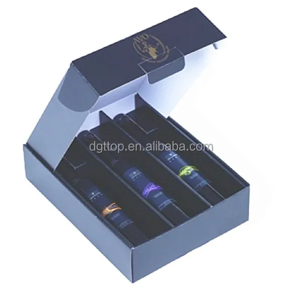 wholesale corruguate 3 bottles drop front wine boxes