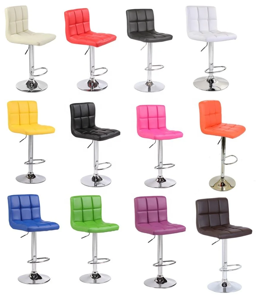 
PU leather or Velvet Adjustable Swivel Chair Industrial Furniture Kitchen Bar Stool Chair with Back 