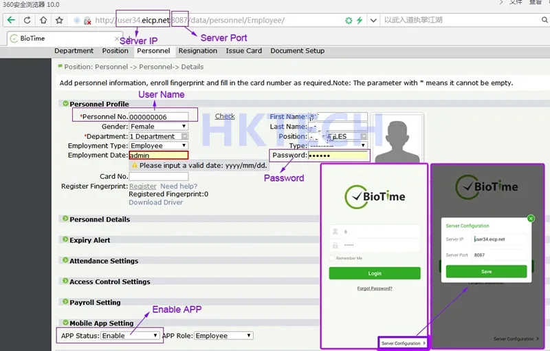 BioTime8.0 BioTime7.0 Attendance software ZKBiosecurity3.0 access control software