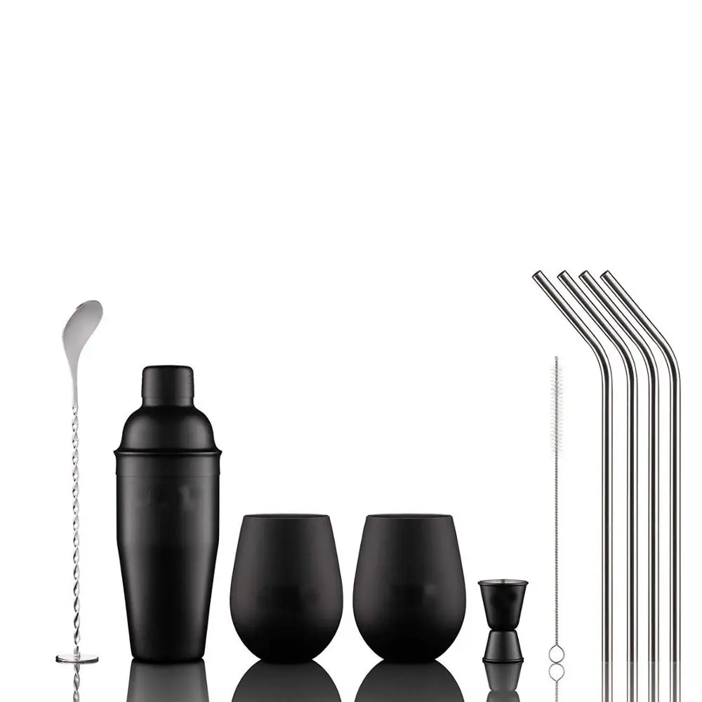 Matte Black Cocktail Shaker Kit
