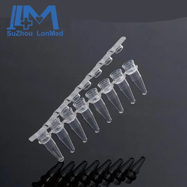 0,2 мл 8 полосок купольная ПЦР Микроцентрифуга реакционная трубка с крышкой