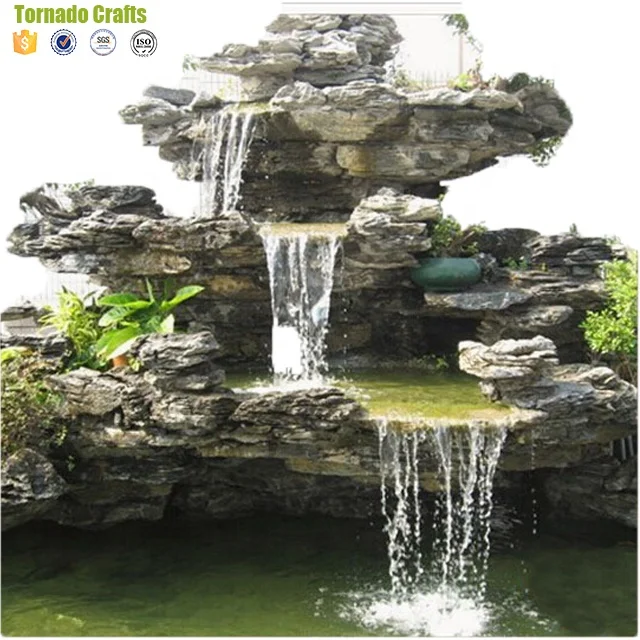 Factory artificial rock waterfall fiberglass rock for park road artificial landscape stone