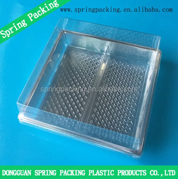 HACCP/ISO 22000 Factory Square Rround Dome Food Packaging Tray Container With Clear Lid Plastic Cake Boxes