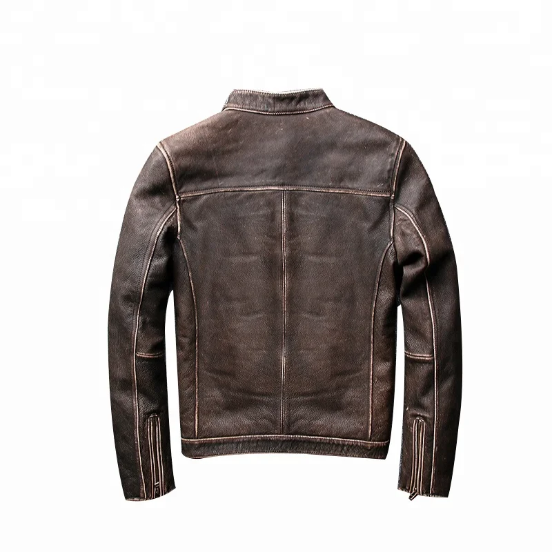 Fashion Motorcycle Real Leather Jacket Men Made In China