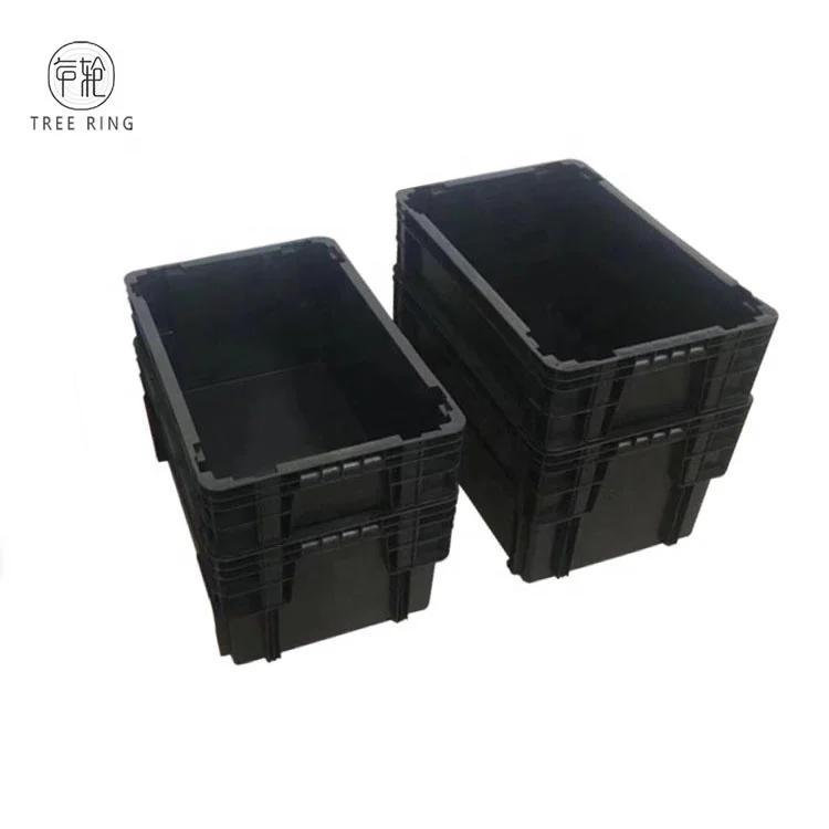 65L Heavy Duty Scale Solid Stack Nest Strong Wall Plastic Logistic Storage Totes Container For Garment Storage