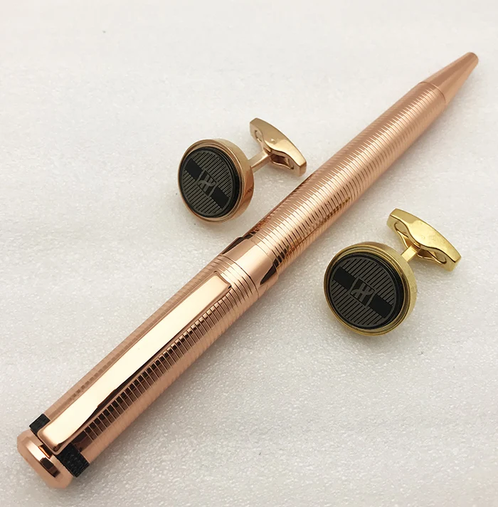 Роскошная латунная металлическая подарочная коробка, запонки, шариковая ручка, набор ювелирных запонок, набор мужских аксессуаров