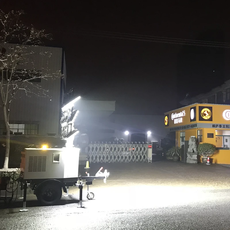 2400W LED 360000 lumens diesel light tower 9m Hydraulic outdoor Sports Stadiums Emergency light