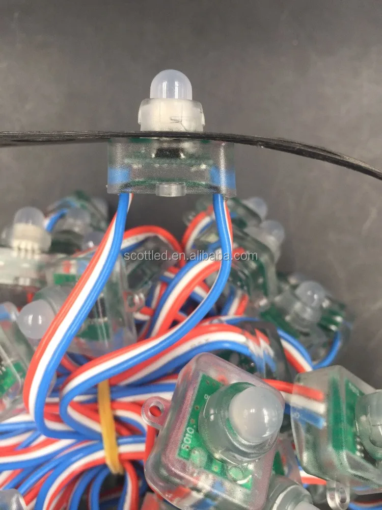 DC12V 100 count WS2811 Square Node 18awg Black waterproof Xconnect Pigtail smart RGB Pixel led string IP68