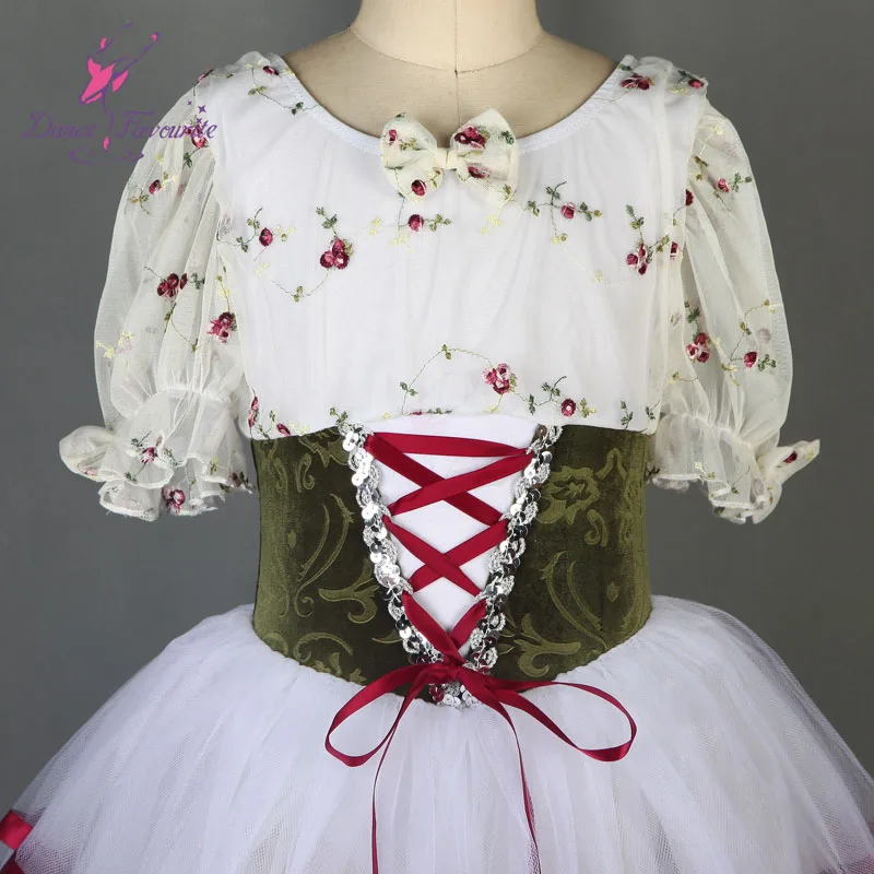 Puff sleeve ballet dance tutu dress for girls and adult performance ballerina costume leotard dresses 18007-2