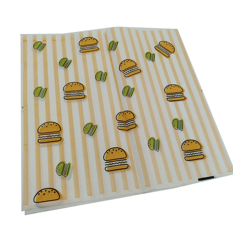 
grease proof sandwich wrapping paper custom printed food wrapping paper/wax deli paper for hot dog 