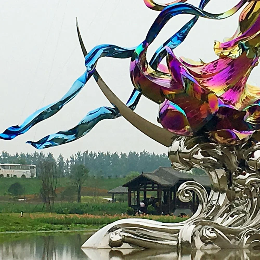 China Professional Manufacturer High Quality Chrome Paint Fiberglass Sculpture Multicolor Metal Polished Chrome Sculpture