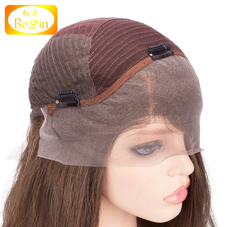 Wholesale Price 180 Density 10A Grade Brazilian Human Hair Wig Brown Color Swiss Lace Preplucked Lace Front Wig