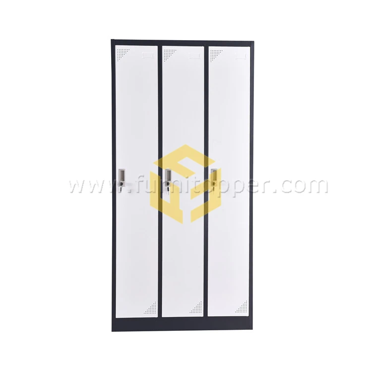 Commercial Steel Home Office Furniture 3 Door Steel Almirah Bedroom Metal Clothes Locker