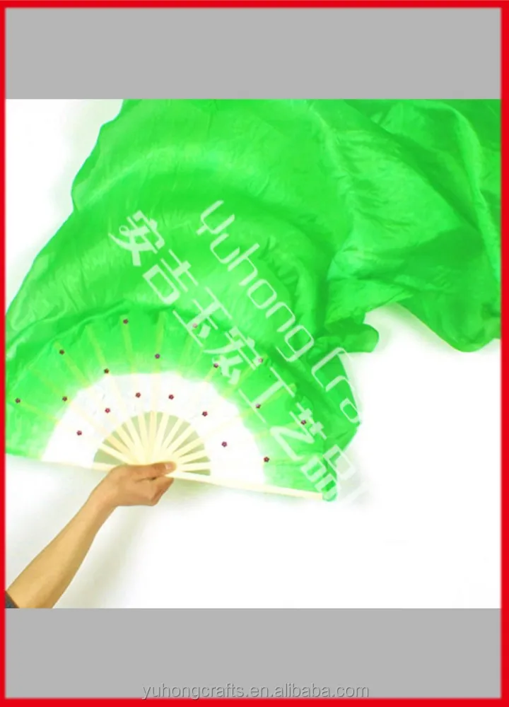 Hot Belly Dance 100% Real Silk Fan Veils