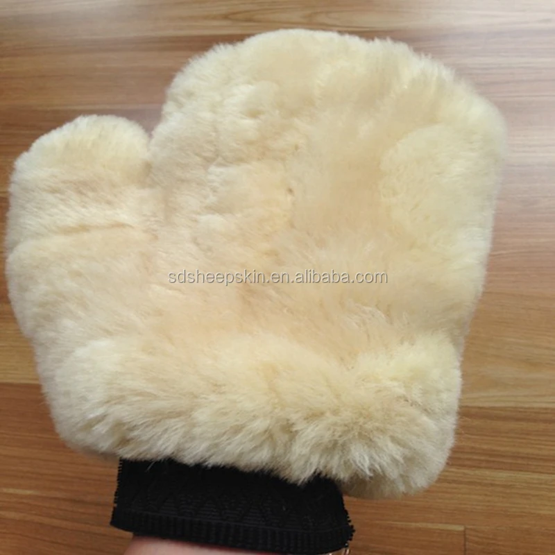 Овечья шерсть Автомойка рукавицей из натуральной овчины перчатки для мытья автомобиля