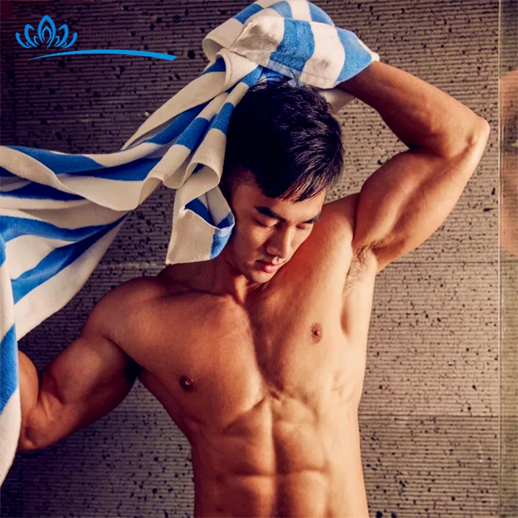 
Stripe Beach Towel Wholesale Blue White Striped Beach Cotton Hotel Bath Towel 
