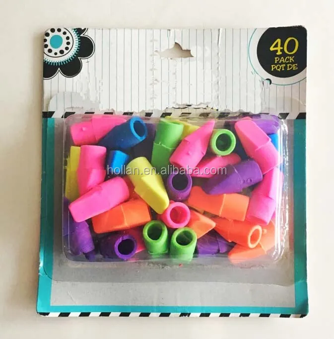 
40 pack colorful bullet pen eraser caps 