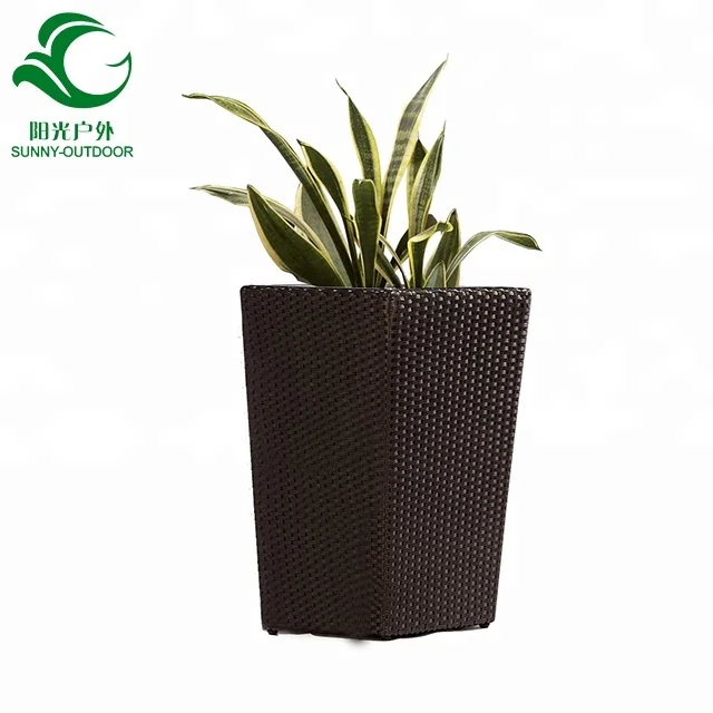 Best quality outdoor rattan flower box for sale wicker plant pot